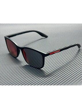 New Prada Linea Rossa Men Matte Black Sunglasses 56-19-145